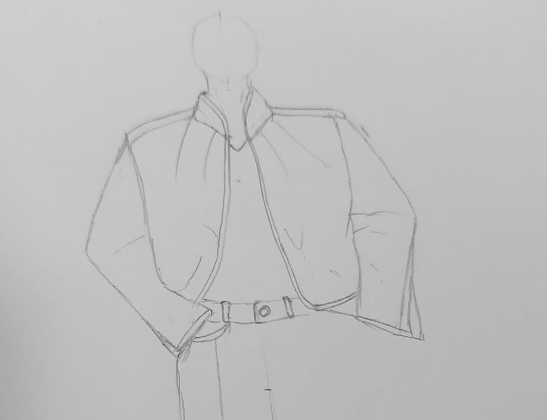 Boceto de una prenda diseñada por Yina Martínez