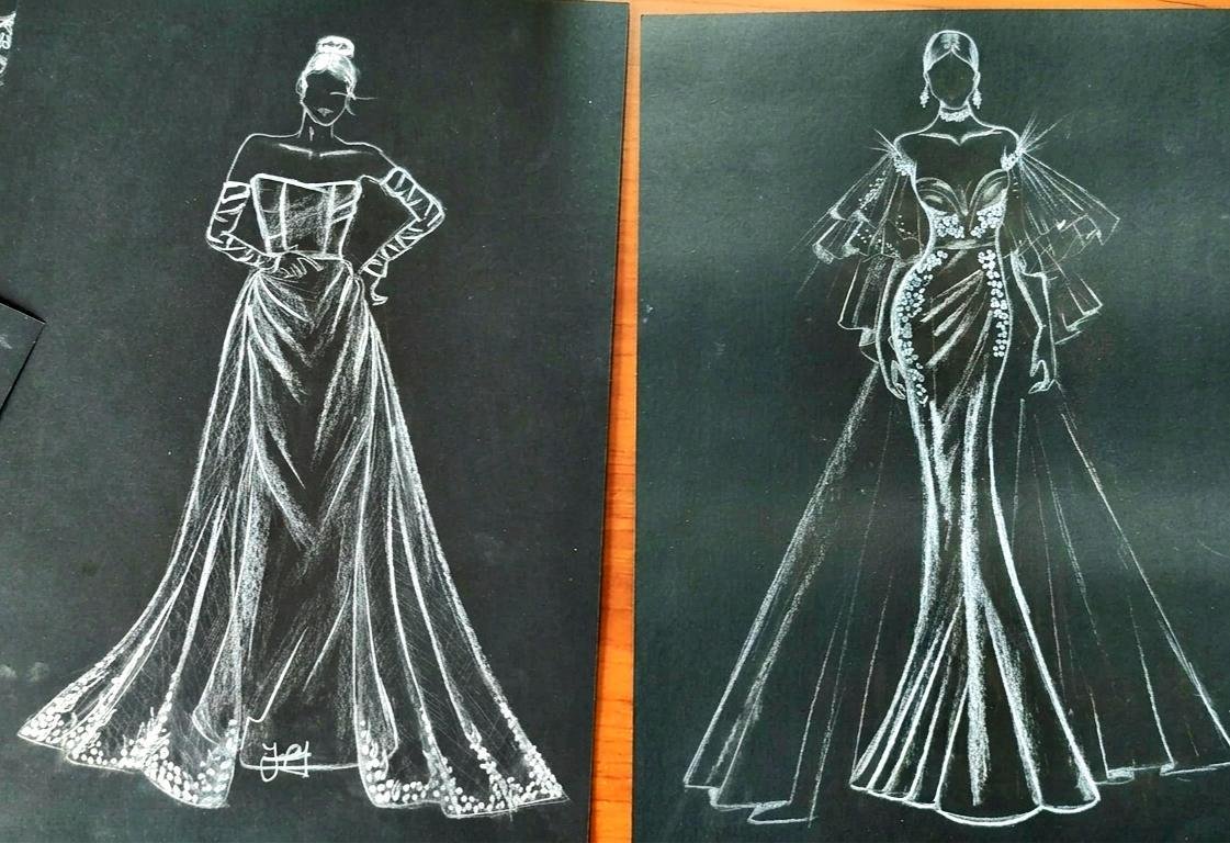Bocetos de diseño de moda de Yina Martínez
